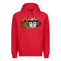 Red Christmas penguin coffee Premium Hoodie - JahusDesignShop
