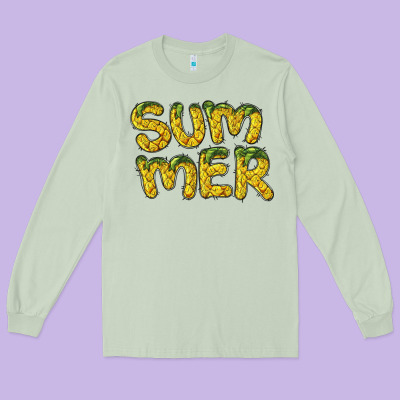 Summer Pineapple Long Sleeve Tee Designed By Barkaloodesign