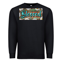 Black Blessed With Daisy And Leopard Premium Sweatshirt - RanaPortraitStore