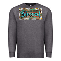 Charcoal Heather Blessed With Daisy And Leopard Premium Sweatshirt - RanaPortraitStore