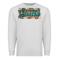 Dove Grey Blessed With Daisy And Leopard Premium Sweatshirt - RanaPortraitStore