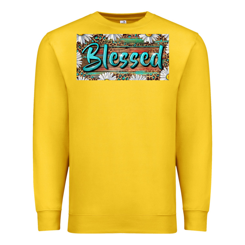 Blessed With Daisy And Leopard Premium Sweatshirt by RanaPortraitStore | Teevron