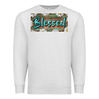 Oatmeal Heather Blessed With Daisy And Leopard Premium Sweatshirt - RanaPortraitStore