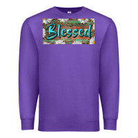 Purple Blessed With Daisy And Leopard Premium Sweatshirt - RanaPortraitStore