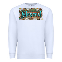 White Blessed With Daisy And Leopard Premium Sweatshirt - RanaPortraitStore