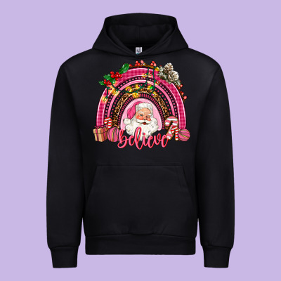 Pink Christmas Believe  Rainbow Urban Hoodie Designed By Adodesignshop