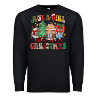 Black just a girl who loves christmas Premium Sweatshirt - Zillion Design Studio