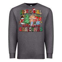 Charcoal Heather just a girl who loves christmas Premium Sweatshirt - Zillion Design Studio