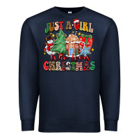 Navy just a girl who loves christmas Premium Sweatshirt - Zillion Design Studio