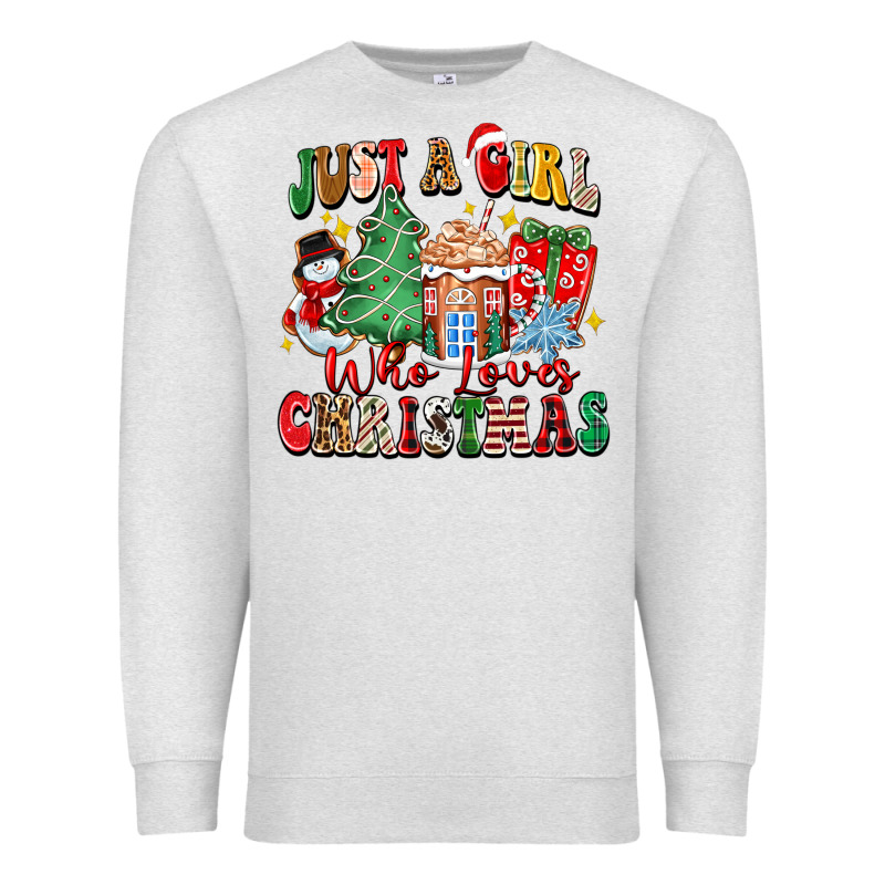 Just A Girl Who Loves Christmas Premium Sweatshirt by Zillion Design Studio | Teevron