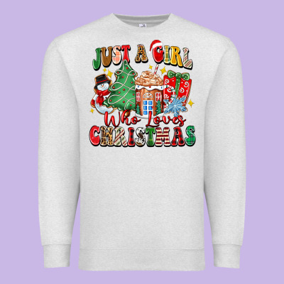 Just A Girl Who Loves Christmas Premium Sweatshirt Designed By Zillion Design Studio