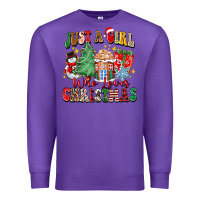 Purple just a girl who loves christmas Premium Sweatshirt - Zillion Design Studio