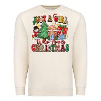Sandshell just a girl who loves christmas Premium Sweatshirt - Zillion Design Studio