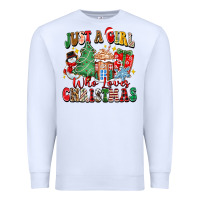 White just a girl who loves christmas Premium Sweatshirt - Zillion Design Studio