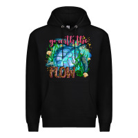 Black go with the flow Premium Hoodie - AdoDesignShop