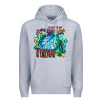 Heather Grey go with the flow Premium Hoodie - AdoDesignShop