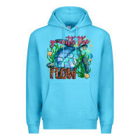 Ocean Blue go with the flow Premium Hoodie - AdoDesignShop