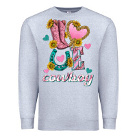 Heather Grey love western cowboy Premium Sweatshirt - texasbilliewilder