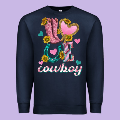 Premium Sweatshirt love western cowboy