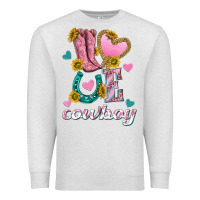 Oatmeal Heather love western cowboy Premium Sweatshirt - texasbilliewilder