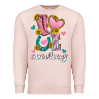 Pale Pink love western cowboy Premium Sweatshirt - texasbilliewilder