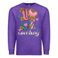 Purple love western cowboy Premium Sweatshirt - texasbilliewilder