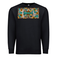 Black Blessed With Sunflower And Gemstone Premium Sweatshirt - RanaPortraitStore
