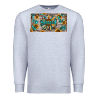 Heather Grey Blessed With Sunflower And Gemstone Premium Sweatshirt - RanaPortraitStore