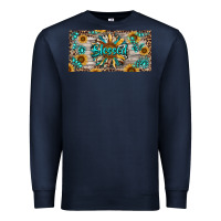 Navy Blessed With Sunflower And Gemstone Premium Sweatshirt - RanaPortraitStore