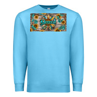 Ocean Blue Blessed With Sunflower And Gemstone Premium Sweatshirt - RanaPortraitStore
