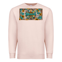 Pale Pink Blessed With Sunflower And Gemstone Premium Sweatshirt - RanaPortraitStore