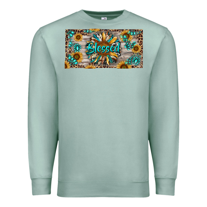 Blessed With Sunflower And Gemstone Premium Sweatshirt by RanaPortraitStore | Teevron