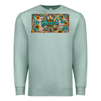 Seafoam Blessed With Sunflower And Gemstone Premium Sweatshirt - RanaPortraitStore