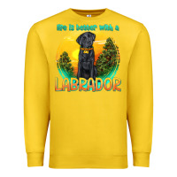 Lemon life is better with a labrador Premium Sweatshirt - texasbilliewilder