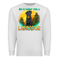 Oatmeal Heather life is better with a labrador Premium Sweatshirt - texasbilliewilder