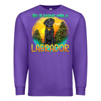 Purple life is better with a labrador Premium Sweatshirt - texasbilliewilder
