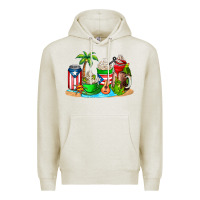 Oatmeal Heather puerto rico coffee cups Premium Hoodie - AdoDesignShop