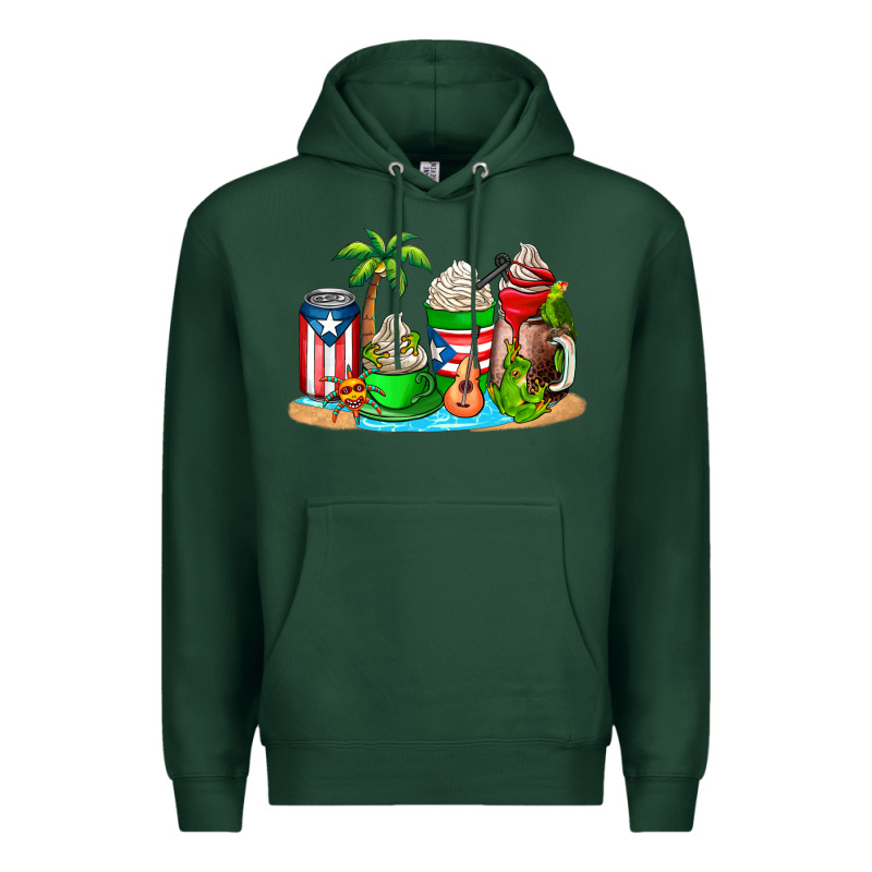 Puerto Rico Coffee Cups Premium Hoodie by AdoDesignShop | Teevron