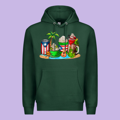 Puerto Rico Coffee Cups Premium Hoodie Designed By Adodesignshop