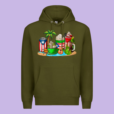 Puerto Rico Coffee Cups Premium Hoodie Designed By Adodesignshop