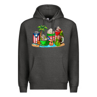 Charcoal Heather puerto rico coffee cups Premium Hoodie - AdoDesignShop