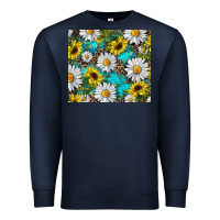 Navy Daisy and sunflower Premium Sweatshirt - RanaPortraitStore