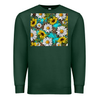Sports Green Daisy and sunflower Premium Sweatshirt - RanaPortraitStore