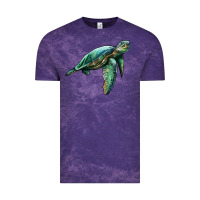 Cloud Purple sea turtle Vintage Tee - Artiststas