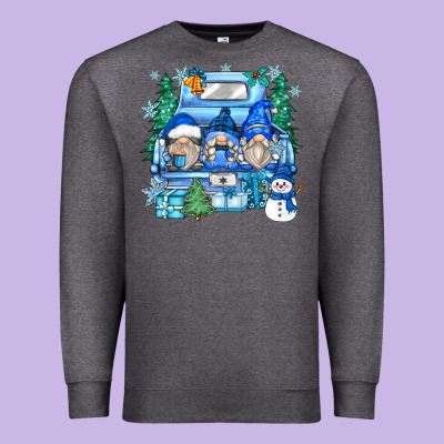 Snowman Gnome Truck Premium Sweatshirt Designed By Zillion Design Studio