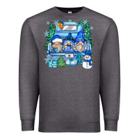 Charcoal Heather snowman gnome truck Premium Sweatshirt - Zillion Design Studio
