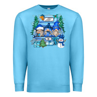 Ocean Blue snowman gnome truck Premium Sweatshirt - Zillion Design Studio