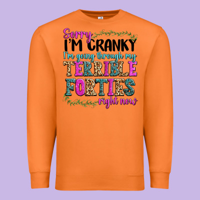 Premium Sweatshirt sorry im cranky im going through my terrible forti