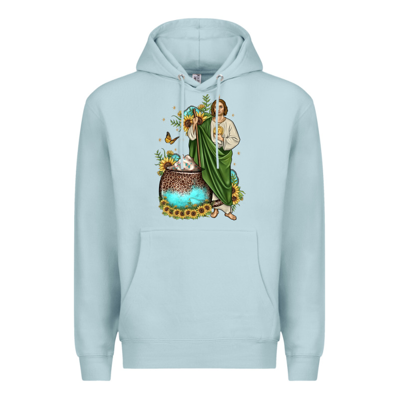 San Judas Coffee Cup Sunflower Premium Hoodie by JahusDesignShop | Teevron