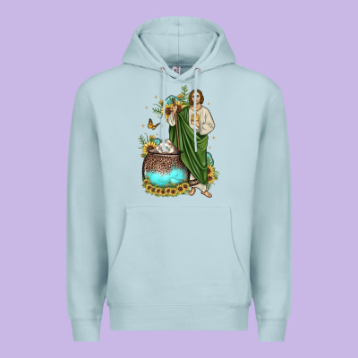 San Judas Coffee Cup Sunflower Premium Hoodie Designed By Jahusdesignshop